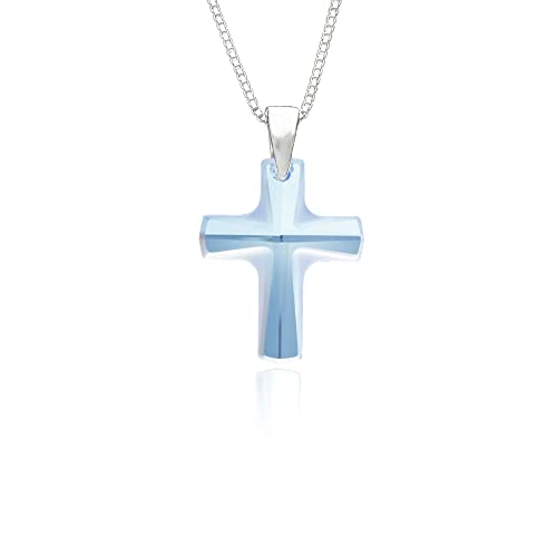 Kinderkette Kreuzkette 925 Silber Swarovski Elements Kreuz Anhänger Kommunion Geschenke für Mädchen zur Geburt Taufe Konfirmation oder als christliches Geschenk Cover