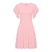 NP Vestidos para mujer, manga corta, cuello y vestido de fiesta, rosa, M