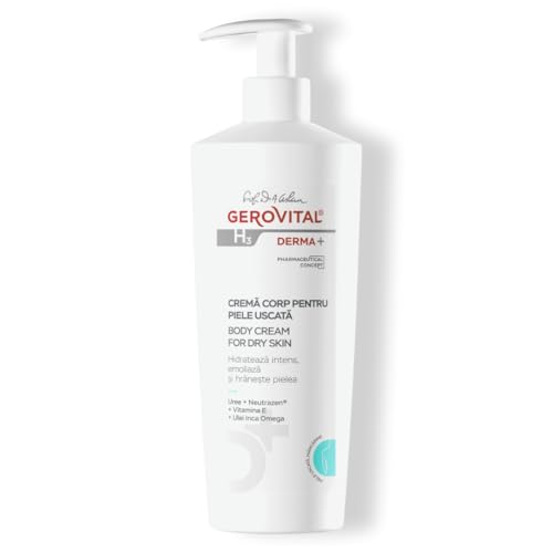 Crema Corporal para Piel Seca y Sensible – Hidratación Intensa y Efecto Emoliente – Con Ceramidas, Karité y Urea – 500 ml – Gerovital H3 Derma+