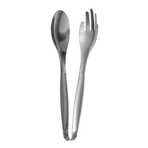 VICASKY 1Pc Stainless Steel Bbq Clip Tongs with Ergonomic Grip for Indoor Cooking Outdoor Grilling Lightweight Heat Resistant for Salad Blending Food Serving