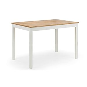 Julian Bowen Coxmoor COX101 Table de Salle à Manger rectangulaire, Ivoire/chêne, Bois, 118 x 75 cm Blanc, 118 x 75