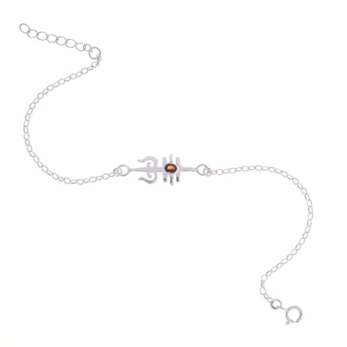Image of Parnika 925 Pure 92.5 Sterling Silver Om Trishul Tripund Rudraksh Rakhi Bracelet for Brother | Hallmarked Silver Raksha Bandhan Rakhi | Premium Adjustable Rakhi Gift