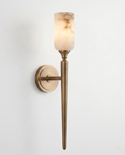 Image of Luxury Natural Spanish Alabaster Wall Sconce 22in