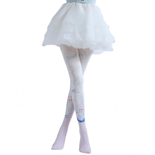Image of Sahabowi Women's Sheer Tights, Digital Print Designs Stockings