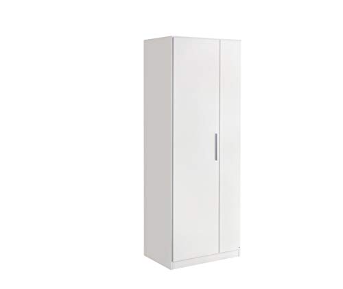 Rauch Möbel Minosa, Drehtürenschrank, Kleiderschrank, Schrank, 1-türig, 2 Einlegeböden, 1 ausziehbarer Kleiderbügelhalter, Farbe Alpinweiß, 69x197x41cm Rauch Möbel Minosa, Drehtürenschrank, Kleiderschrank, Schrank, 1-türig, 2 Einlegeböden, 1 ausziehbarer Kleiderbügelhalter, Farbe Alpinweiß, 69x197x41cm