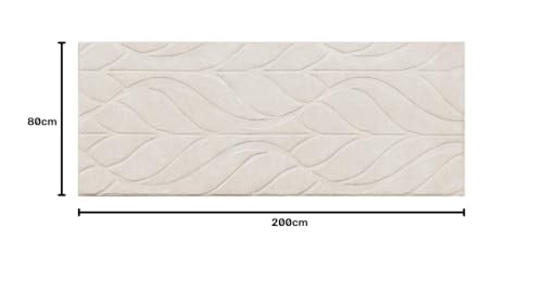 Tapete Largo para Pasillo SHACOS de Pelo Corto Suave Alfombra Elegante Beige 3