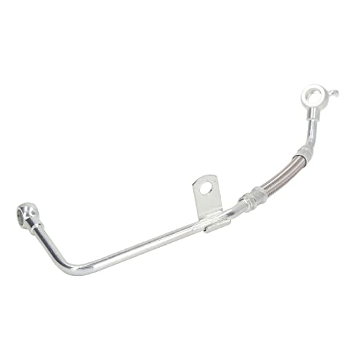 Emoshayoga Turbocharger Oil Hose, Turbocharger Fuel Inlet Pipe Stainless Steel Sturdy Perfect Matching Standard Interface Corrosion Resistance For Replacement #TOP22