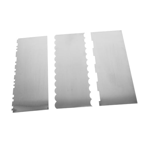 ZUNOXAZ 3pezzi Raschietto per Torta in Acciaio Pettine per Decorare Torte al e Crema Spatola per Lisciare Bordi della Torta Utensili da Forno per