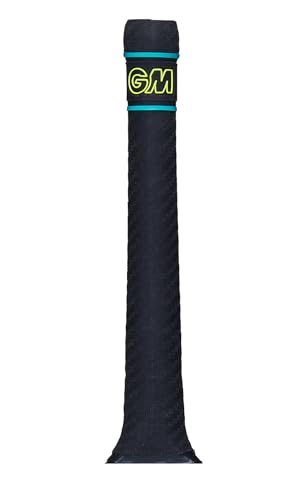 Gunn & Moore GM Cricket Bat Grip | Fuze | Premium Rubber | Suitable for Virtually All Bats | Full Size - 12 Inches | 1 Grip | Aion Black, Cyan & Yellow