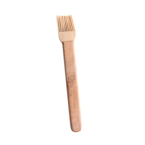 Garneck 2pcs Bbq Silicone Basting Oil Brush Wooden Handle Barbecue Brush for Sauce Safe Non-s Scratch Utensil