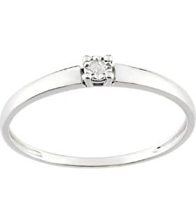 Solitaire diamant en or blanc 9 carats Cruz bague taille 54