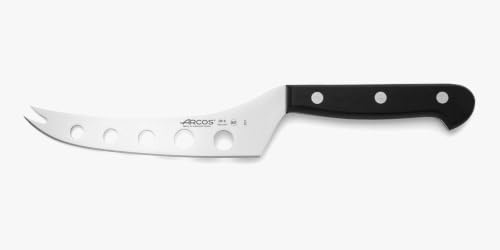 Arcos Couteau à Fromage en Acier Inoxydable Nitrum avec Lame de 150 mm – Poignée Ergonomique en Polyoxyméthylène POM, 19 cm – Couleur Noire, Série Universelle