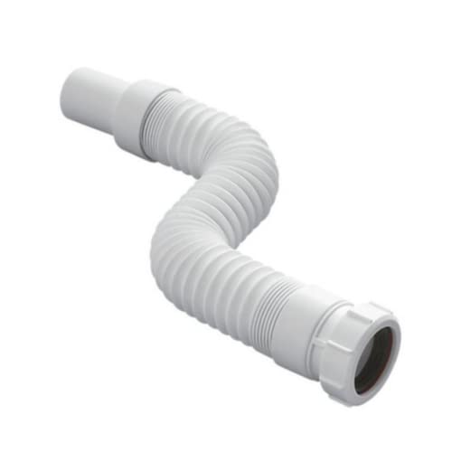 Image of ZAP PVC Kitchen Sink Waste Pipe | Heavy-Duty Stainless Steel Waste Pipe for Kitchen Sink | Suitable for Deluxe Double Bowl Sinks | Durable & Rust-Resistant | Matte Chrome Finish