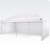 BRIMO Festzelt 100% Wasserdicht mit 3 Seitenteilen - 5 Jahre Garantie (3x6 m, Weiß)