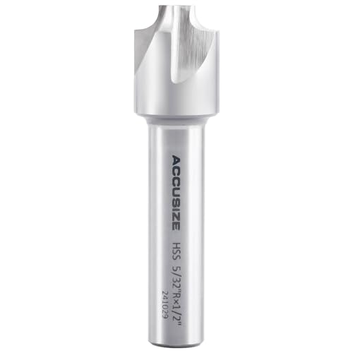 Image of Accusize Industrial Tools Hss Corner Roudning End Mill, 5 /32'' Radius, 1 /2'' Shank Diameter, 3 /4'' Largest Diameter, 3'' Oal, 1011-0532 | H.S.S. Corner Rounding End Mill, 1 /2 inch Shank, 3 /4 inch Largest Dia, 3 inch OAL
