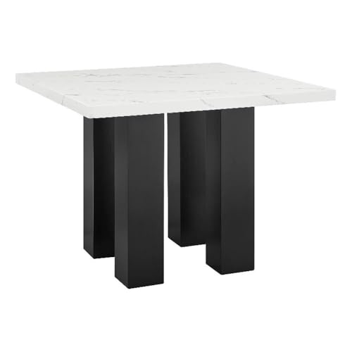 Pemberly Row 48-Inch Counter Height Dining Table, White Faux Marble