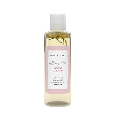 Olivia Care Jasmine Gardenia Body Oil Vegan & Natural Oil For Women | Hydrating & Moisturizing After Bath Oil - with VITAMIN E, K & Omega Fatty Acids Reduce Dry Skin - 4 OZ