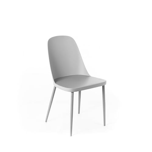 Mondo Viro Ensemble de chaises modernes en polypropylène "Paola" avec pieds en métal peint (4, gris clair)
