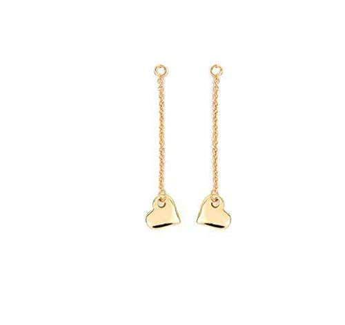 Boucles d'oreilles pendantes cœur plaqué or 18 carats pour illuminer vos tenues quotidiennes