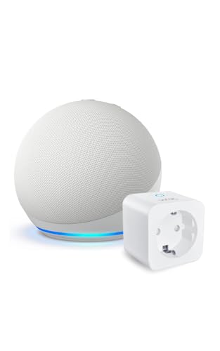 Echo Dot (Ultimo modello) con Alexa+, Bianco Ghiaccio + WiZ Smart Plug (Tipo F)