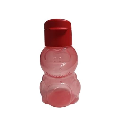 Tupperware to Go Eco Eco Easy Flip Top Trinkflasche EcoEasy 350 ml Sportfreund Wasserflasche Kindi Figur Figuren für Kinder auslaufsicher & BPA-frei, ideal für Sport und Kindergarten rot Dino 350ml