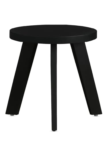 Image of SBF Furniture Mini Round Side Table, 30 cm, Matte Finish, Modern Minimalist Design, 3 Angled Legs (Round Black)