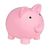 HUSAN Cute Piggy Bank, Unbreakable Plastic Money Bank, Pig Money Bank Coin Bank for Girls and Boys, Best Gifts for Birthday, Easter, Christmas (Pink)