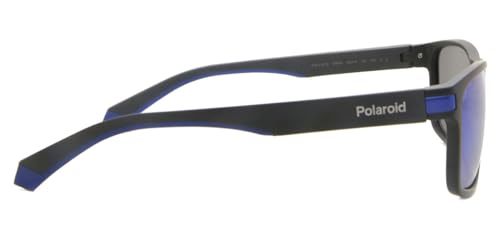 Polaroid Sunglasses Men's PLD 2121/S Rectangular Sunglasses, Black Blue/Polarized Blue, 58mm,15mm3