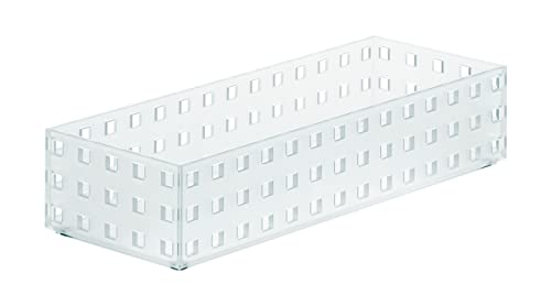 LIKE-IT Kitchen Storage Case, Brix 280 Slim, M, Approx. Width 4.1 x Depth 11.0 x Height 2.5 inches (10.5 x 28 x 6.3 cm), Clear, Made in Japan, Stackable Storage for Small Items, Refrigerator Storage,