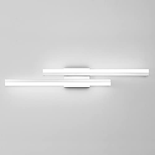 Image of PRESDE 32 inch Inch LED Vanity Light Silver Bathroom Light Fixtures Over Mirror Modern Bath Wall Lighting Bar