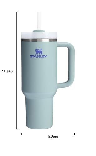 Image of Amazon Exclusive Stanley Quencher H2.0 Tumbler with Handle and Straw 40 oz | Flowstate 3-Position Lid | Cup Holder Compatible for Travel | Insulated Stainless Steel Cup | BPA-Free | Blue Cactus