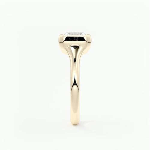 1-2-3-4-5 Carat Emerald Cut VVS1-2 D/E/F Color IGI Certified Lab Grown Diamond Bezel Set East West Engagement Ring For Women4