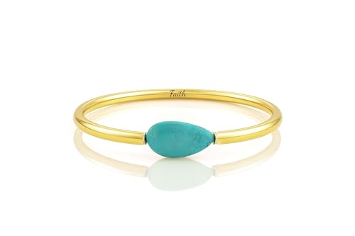 Bracelet turquoise en larme femme : bijou pierre de naissance décembre