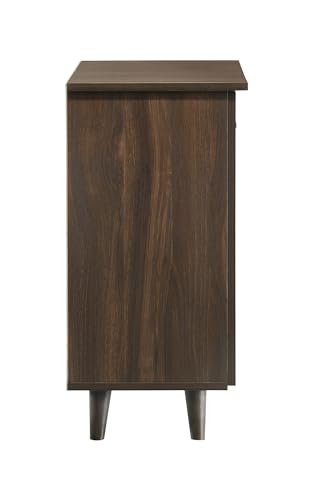 Image of DeckUp Ceylon 2-Door Engineered Wood Shoe Rack (Walnut, Matte Finish)