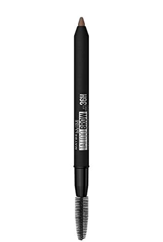 Maybelline New York, Lápiz de cejas Tattoo Brow 36H, Cejas rellenas y naturales, Waterproof, Tono 06 Ash Brown, 21 g