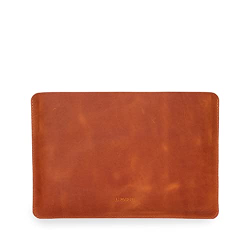 EDCX - Sacoche en cuir pour ordinateur portable compatible avec Apple MacBook Pro 13" | MacBook Air | Sacoche pour MacBook Air 13" 2018-2021 et MacBook Pro 13" 2016-2021 (Cognac) Cover