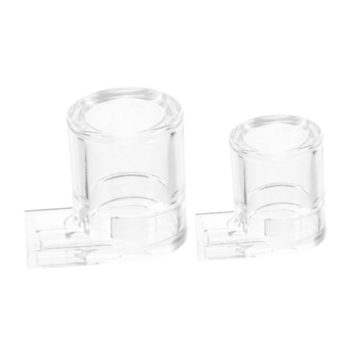 ERINGOGO 2Pcs Acrylic Liquid Feeder Reptile Water Bowl Convenient Pet Water Dispenser for Small Animals Dual Functionality Capacity Unique Design for