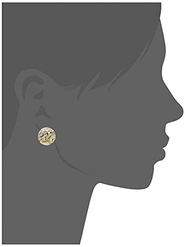 24kt & Rhodium Plated Dual Tone Minecraft Pattern Stud Earring