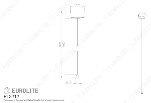 Eurolite PL3212 10A Pull Cord 2 Way Ceiling Switch, White