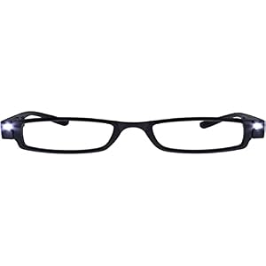 The Reading Glasses Lunettes de Lecture Illuminé LED Nuit Lecteurs de Lumière Hommes Femmes Noir L1-1 +3,50