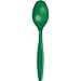 Creative Converting Touch of Color Premium 24 Count Plastic Spoons, Emerald Green