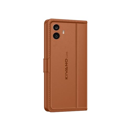Image of KIVANO LUXE Compatible for CMF by Nothing Phone 1 5G Luxury Handmade Leather Magnetic Flip Folio Case | Card Holder & Kickstand | Slim Protective Cover | Unisex - Brown