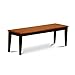 East West Furniture NIB-BLK-W Dining Bench with Wood Seat, Black/Cherry Finish