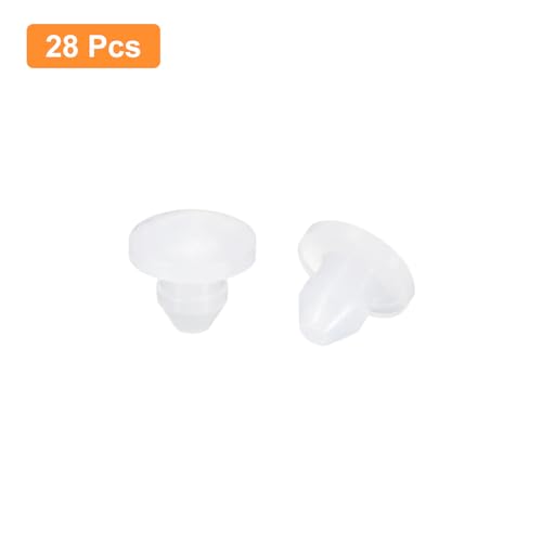 Image of uxcell 28Pcs Silicone Plugs, Rubber Round Snap in Locking Hole Plugs for 3.5-4mm Hole, Hole Stoppers Waterproof Hole Plug for Metal Tube, Furniture End Caps Inserts, Translucent