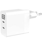 XtremeMac Premium USB-C Charger 65W, USB C voeding 2-poorts snellader PD Charger 60W - ko...