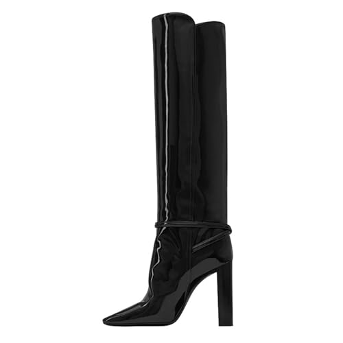 Bottes hautes pour femmes bottes à talons hauts au genou bout pointu chic