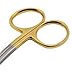 Tungsten Carbide Iris Lab Scissors, 4.5”, Curved - Gold Finger Ring Handle, 5X Stronger than Stainless Steel