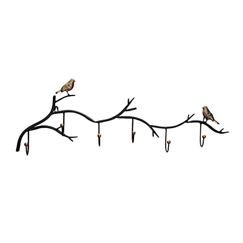 Cintre en fer forgé oiseau 5 crochets noir et bronze pour porte - 2