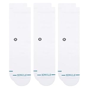 Stance Icon Classic – Calcetines deportivos casuales, paquete de 3, mezcla de algodón y soporte de arco acolchado