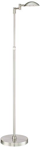 Possini Euro Design Eliptik Modern Task Floor Lamp Swing Arm Standing 58" Tall Satin Nickel Iron Led Touch On Off Dimmable Bright Lighting For Living Room Reading House Bedroom Home #TOP5